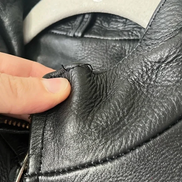 Motorcycle Apparel Industry Shaf Black Motorcycle Leather Jacket Men’s Size L - Picture 9 of 15